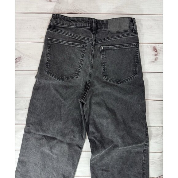 H&M Black MOM Jeans Women Wide leg High Waist Skater Streetwear Size 4 - Picture 12 of 12